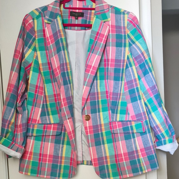 Talbots Jackets & Blazers - TALBOTS PLAID BLAZER